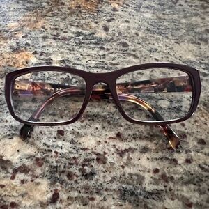 Prada Women's Glasses in Burgundy and Tortoise